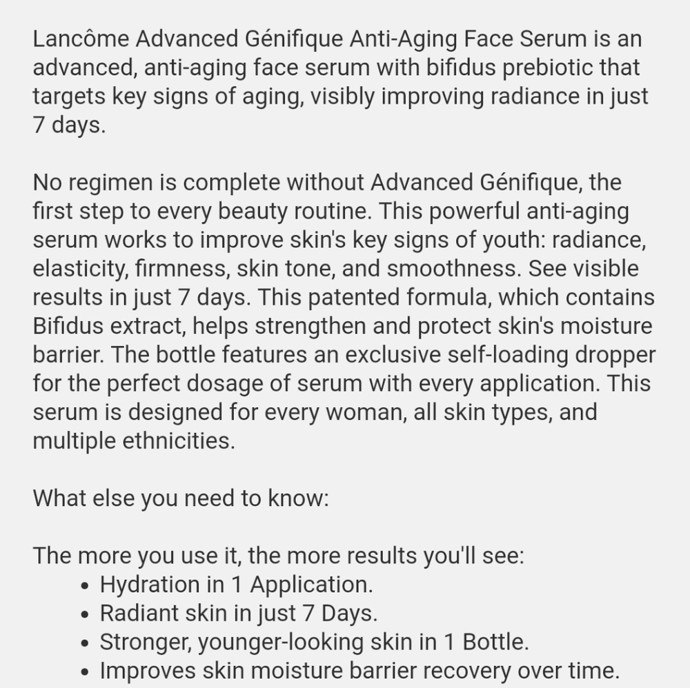 SALE! LANCÔME ADVANCED GENIFIQUE ANTI-AGING SERUM. - Picture 4 of 5